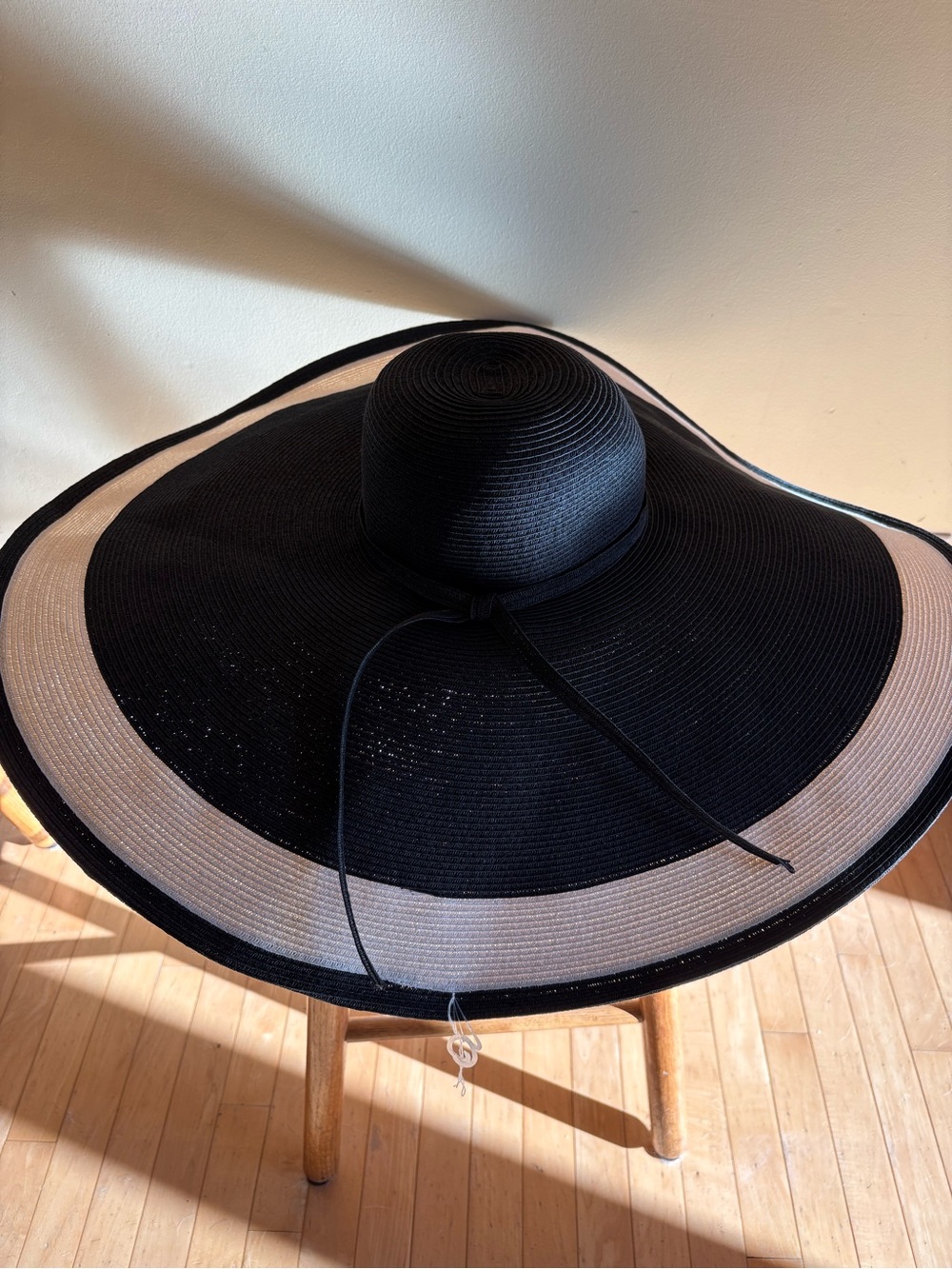 San Diego Hat Co. Black & White Oversized Floppy Sun Hat Wide Brim